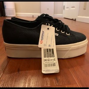 Superga Black Platforms